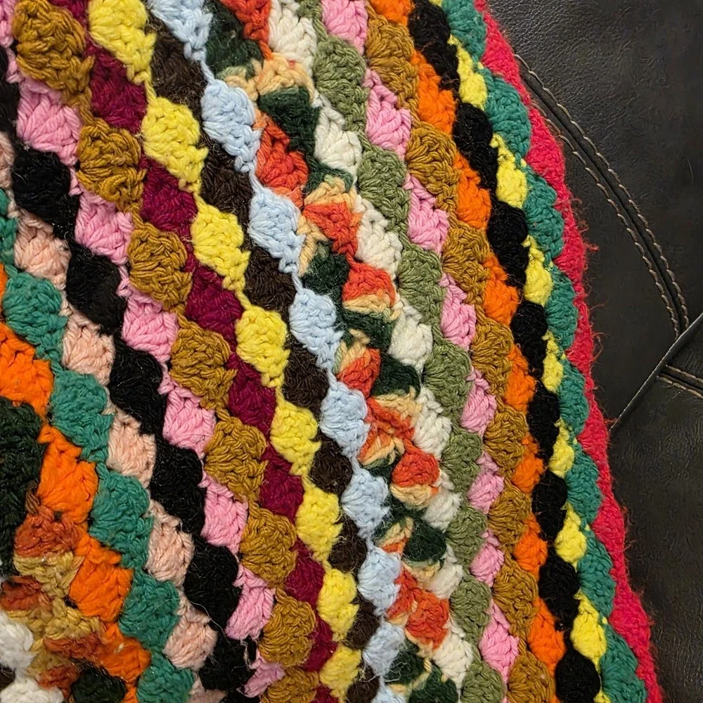 Grandma‎ Afghan Throw Vintage Handmade Blanket 44 X 52
